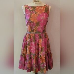Vintage Tracy Feith x Target Floral Sundress in Pink, Orange, and Green -- SZ